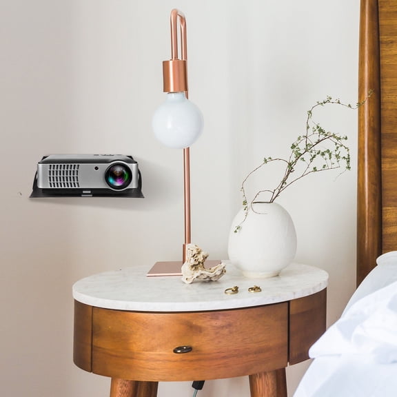 ETHZZLE Heavy Duty Black Projector Mount Shelf with Router Holder for Home Use