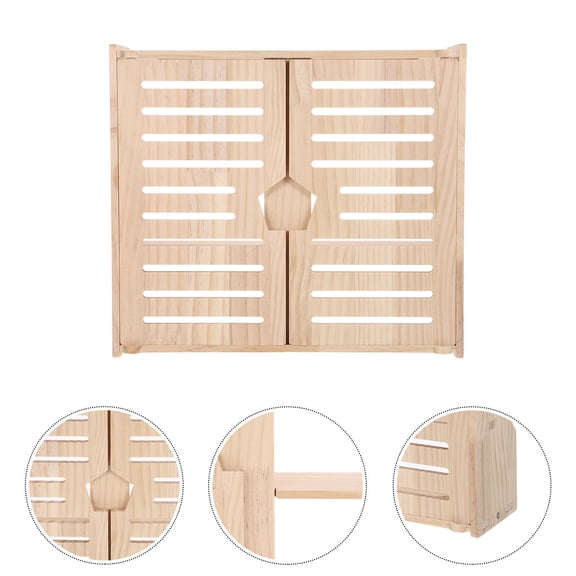 ETHZZLE Wall Mounted WiFi Router Storage Cabinet with Elegant Wood Design and Cable Organizer