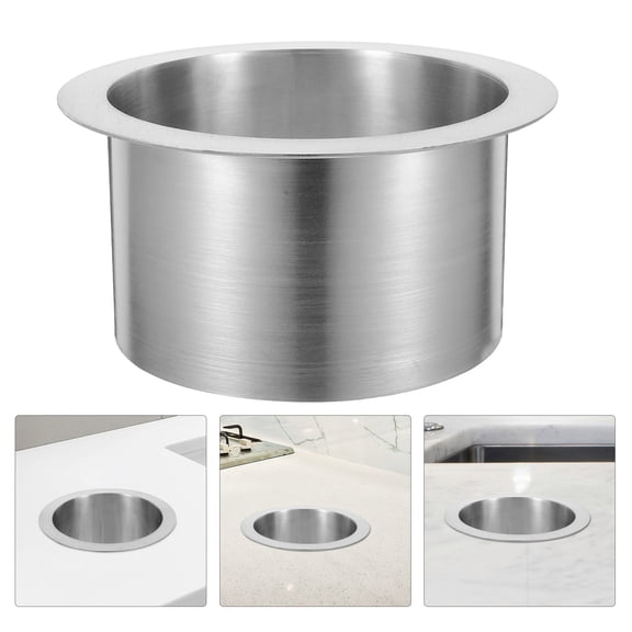 ETHZZLE Waste Chute Drop-in Trash Chute Stainless Steel Grommet Round Embedded Trash Can Grommet for Homes Office and Public Areas