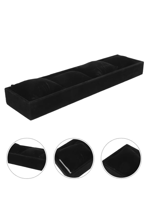 Watch Storage Tray Black Lint Material with Pillow for Watch and Bracelet Display