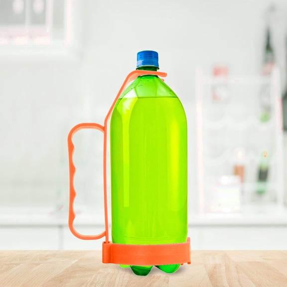 ETHZZLE Stable Beverage Grip Handle for Large Bottles, Orange Plastic Design