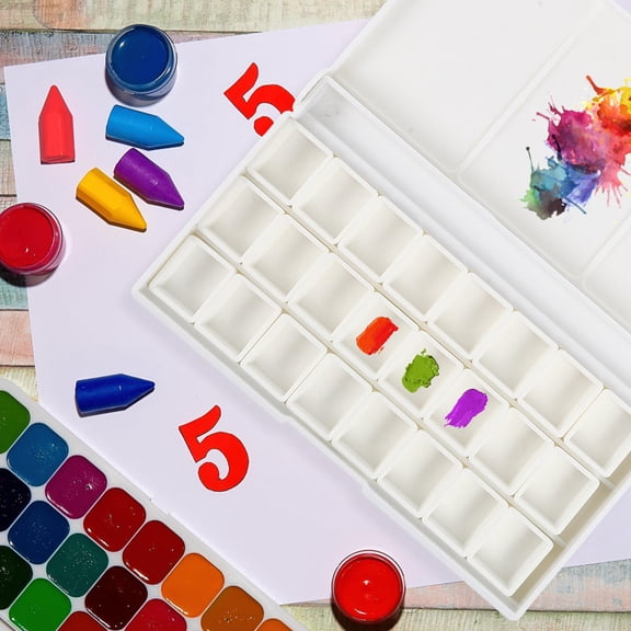 ETHZZLE White Watercolor Pigment Storage Box Plastic Palette Easy to Clean and Reusable for Artists