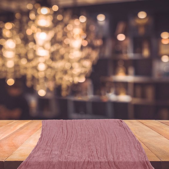 ETHZZLE Wedding Table Runners Polyester Fiber 1Set Wrinkled Design Couples