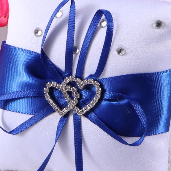 ETHZZLE Wedding Ceremony Ring Pillow in Blue for Couples and Brides 1Set