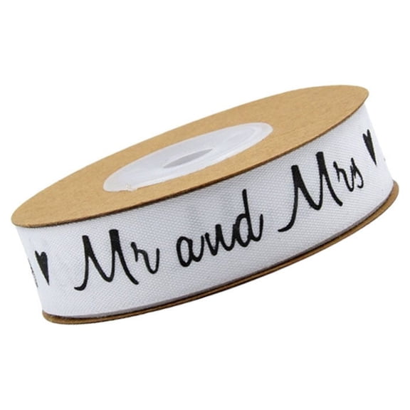 ETHZZLE Wedding Ribbon Band White Cotton Letter Design for Scrapbooking and Festive Wrapping