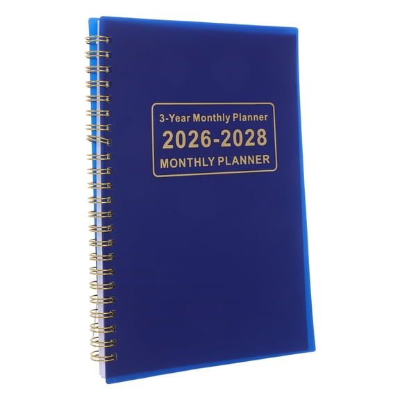 ETHZZLE Compact Blue Planner Notebook with Habit Tracker and Monthly Schedule for Home Use