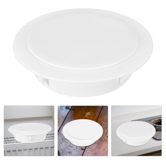 ETHZZLE White Round Kitchen Dryer Vent Cap with Removable Chimney for Efficient Ventilation