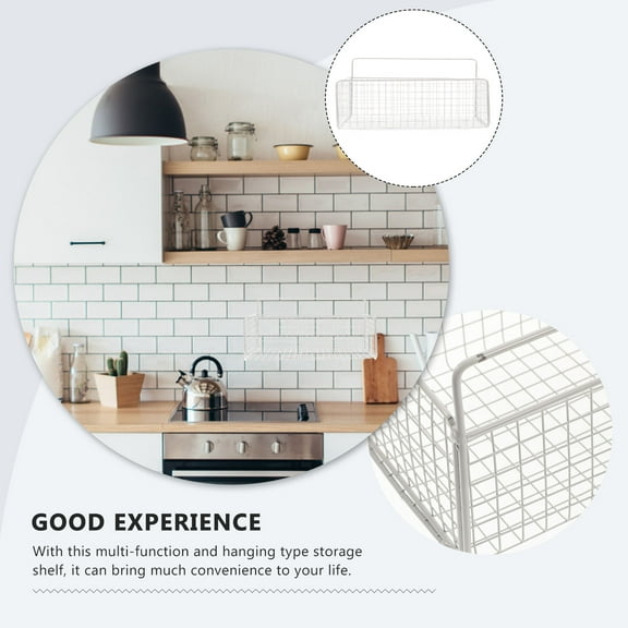 ETHZZLE White Cabinet Door Organizer Large Capacity Metal Basket for Kitchen Storage and Clutter Control