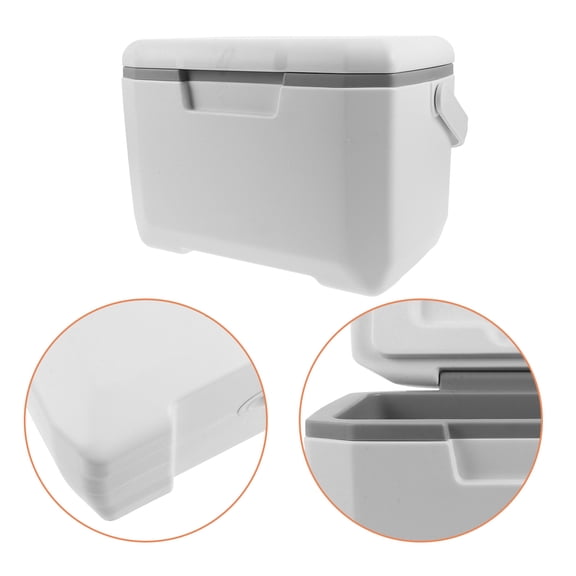 ETHZZLE White Hard Cooler Box with Handle for Outdoor Tailgating Beach Camping and Insulated Food Storage