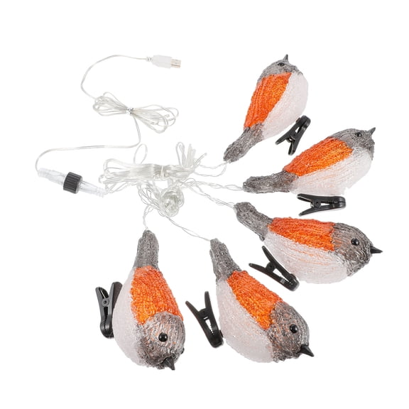 ETHZZLE White LED Decorative Bird String Light Solar Energy for Warm Outdoor Atmosphere