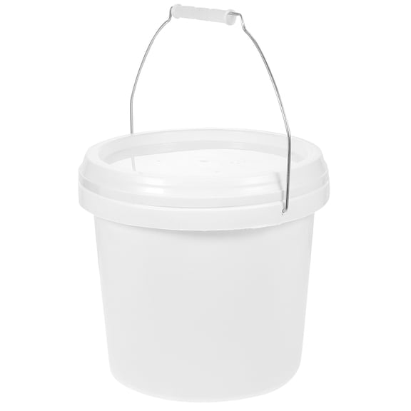 ETHZZLE White 1 Gallon Bucket with Handle ABS Plastic Multipurpose Paint Storage Container