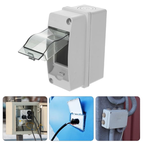 ETHZZLE White 2 Way Power Distribution Box Electrical Protection Panel for Outdoor Use