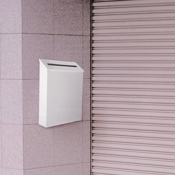 ETHZZLE Outdoor Wall Mount Mailbox White Metal Mail Box for Residential Use