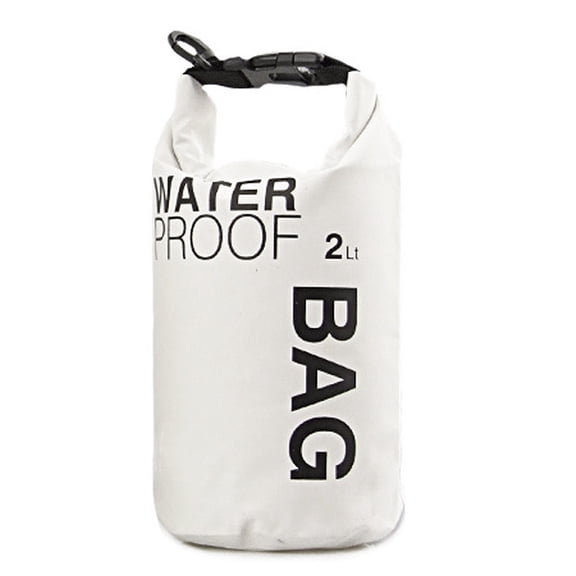 ETHZZLE White Waterproof Dry Bag 2L Foldable Compression Storage for Camping Fishing and Hiking