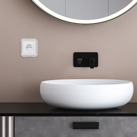 ETHZZLE White Weatherproof Socket Cover for Wall Outlets with Sleek Design and Easy Installation