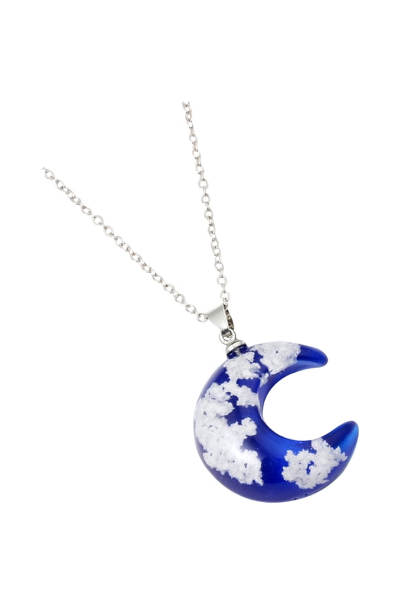 Women's Moon Pendant Necklace Transparent Design Jewelry Set for Craft Projects and Everyday Wear