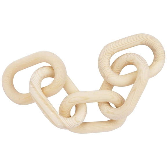 ETHZZLE Rustic Chain Link Decor Wood Chain Link Decoration Beige 1Pcs Home Ornament