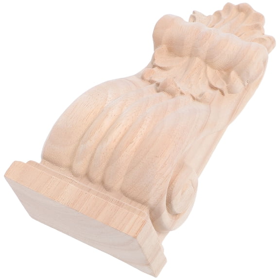 ETHZZLE Khaki Wood Carved Corbel Bracket for Doorway Decorative European Style Solid Wood Trim