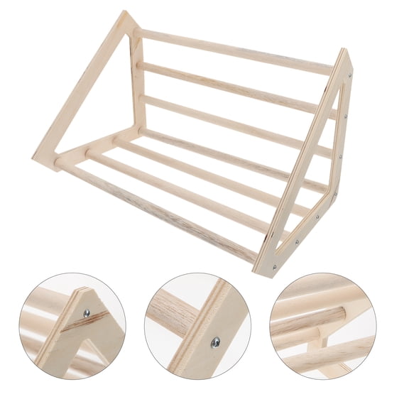 ETHZZLE Wooden Hen Standing Rack Pet Bird Perch for Chick Rooster and Parrot Training