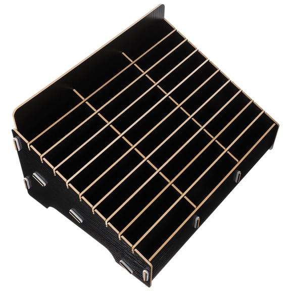 ETHZZLE Black Wooden Desktop Phone Organizer Box for Office and Home Use, 1 Piece Storage Solution