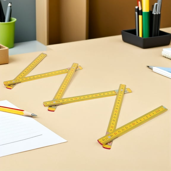 ETHZZLE Yellow Folding Wood Ruler Compact Portable Measurement Tool for Carpentry Use