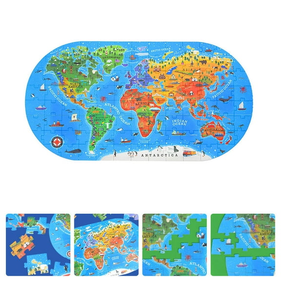 ETHZZLE Geography Toys World Map Jigsaw Puzzle for Developing Patience 1 Set