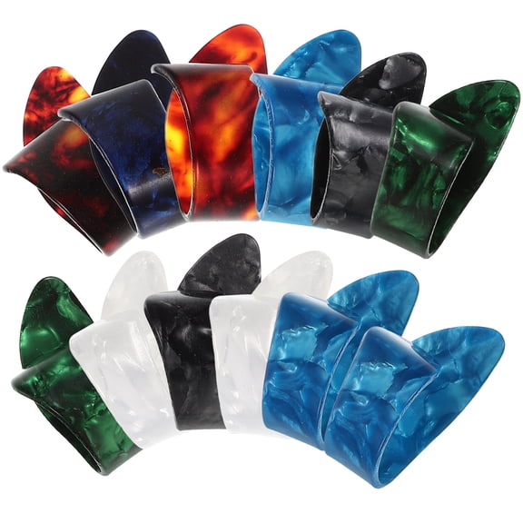 ETHZZLE 12Pcs Thick Guitar Picks with Grip Assorted Colors Finger Picks for Beginner and Experienced Players