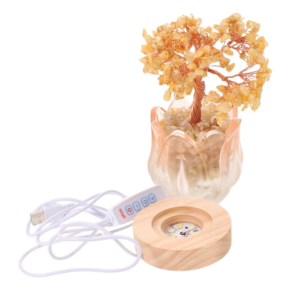 ETHZZLE USB Powered Citrine Money Tree Lamp with Adjustable Lighting for Home