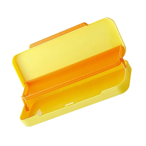 ETHZZLE Large Capacity Yellow Stationery Container Pen Box with Protective Clamshell Closure
