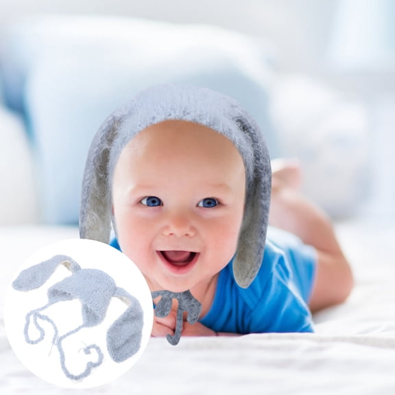 ETHZZLE Grey Ear Beanie Hat - Warm and Cozy Winter Headwear for Kids and Parents, Perfect New Year