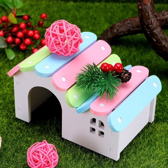 ETHZZLE hamster bed hideout Pet Sleeping Bed Bamboo Sleeping House Small Animal Store 1Set
