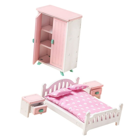 ETHZZLE Dollhouse Mini Cabinet Set cate Workmanship Mini Furniture Decoration 1 Set