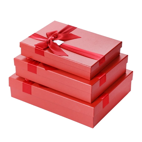 ETHZZLE Red Scarf Storage Box with Ribbon - Ideal Organizer for Clothes, Books, Shirts and More, 1 Piece