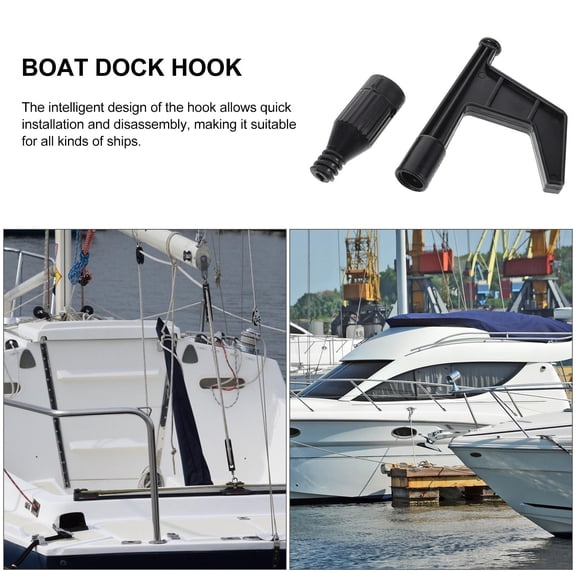 ETHZZLE Boat Dock Hook Black Nylon Hook 1Pcs Easy Installation Outdoor Marine Activities