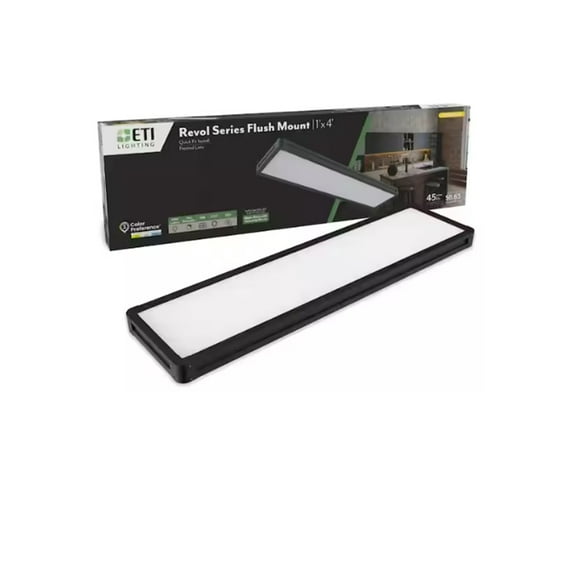 ETI 1ft x 4ft Revol LED Linear Flush Mount, 4400 Lumen, 3CCT Color Preference, Dimmable, 120V, C05018401A