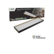 ETI 1  x 4  LED Vermont Linear Flush Mount Black with Oak Finish, 4500 Lumen, 3CCT Color Preference, Dimmable, 120-Volt, C05006401A