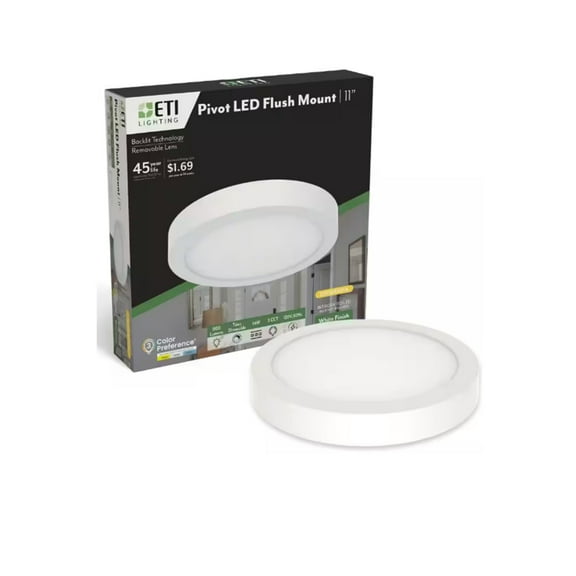 ETI 11 Minimalist Round Pivot Flush Mount  LED Ceiling Light