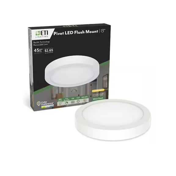 ETI 13 Minimalist Round Pivot Flush Mount  LED Ceiling Light