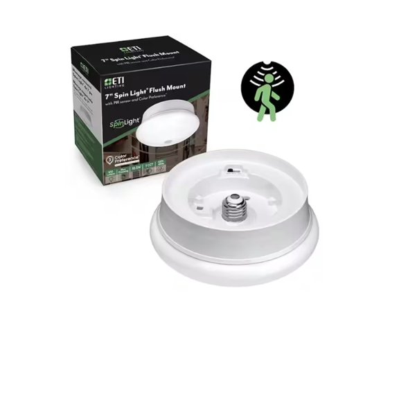 7 Spin Light with PIR Motion Sensor and 3CCT