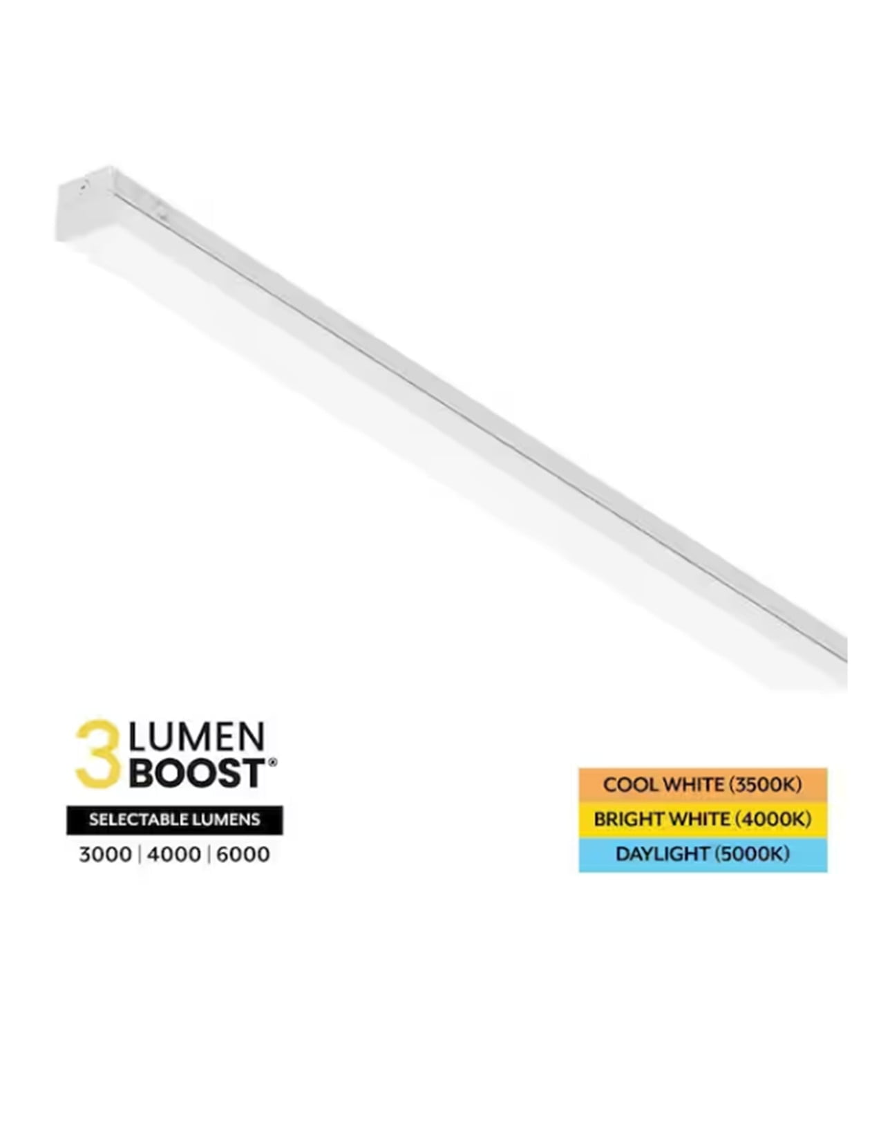 ETI 4 ft. Commercial LED Strip Light with Lumen Boost, 3CCT Color Preference, Multi-Volt, B01086501A