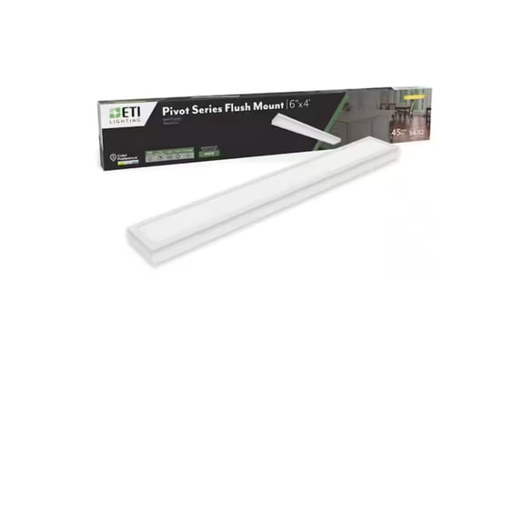 ETI 6 x 4ft Pivot LED Linear Flush Mount, 2800 Lumens, 3CCT Color Preference, Dimmable, 120V, C05021401A