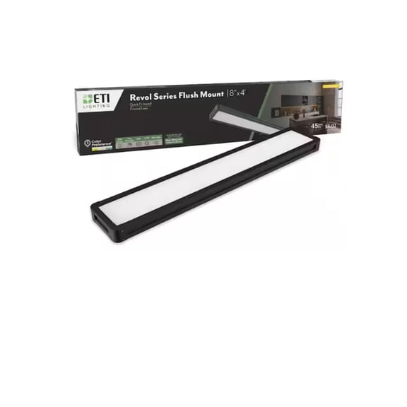 ETI 8 x 4ft Revol Linear Flush Mount, 3900 Lumen, 3CCT Color Preference, Dimmable, 120-Volt, C05019401A