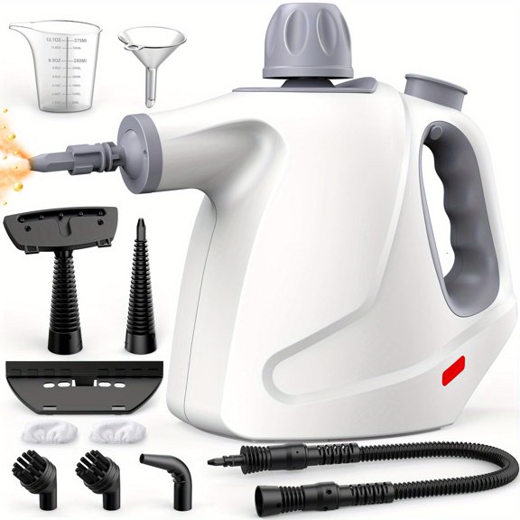Phueutpros 230 Handheld Steam Cleaner, 11-Pc Kit for Chemical-Free Multi-Surface Deep Cleaning. (White)