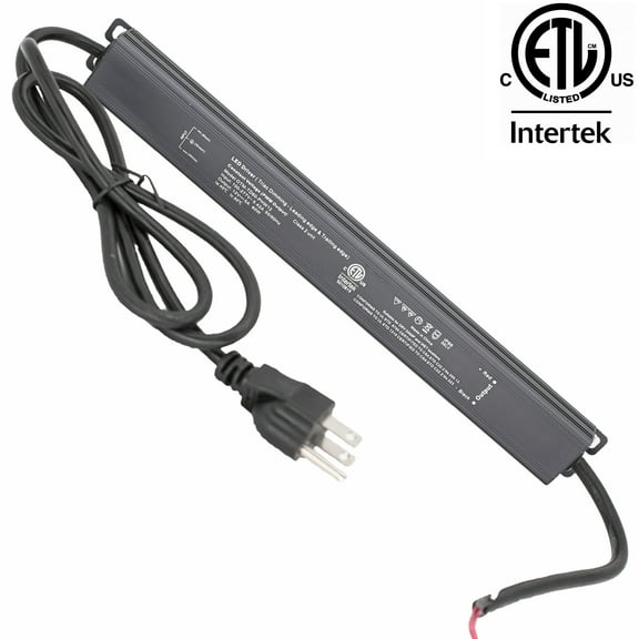 ETL LISTED 12v Dimmable 60w POWER SUPPLY 5A CLASS 2 TRIAC WATERPROOF LINEAR Shape