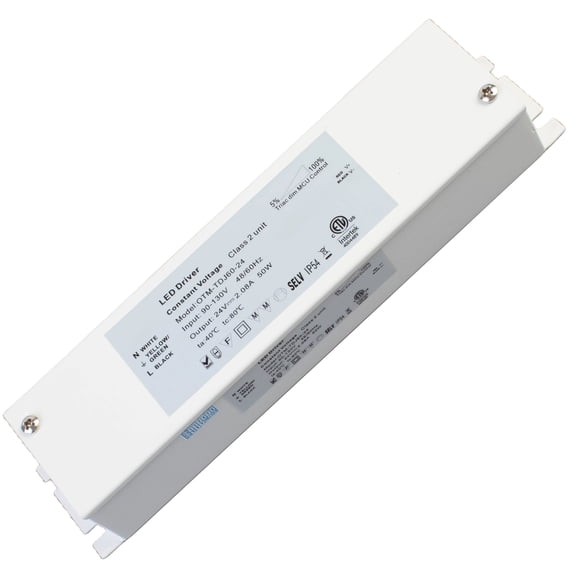 ETL LISTED 24V 50W CLASS 2 TRIAC DIMMABLE POWER SUPPLY WITH JUNCTION BOX BUILT-IN
