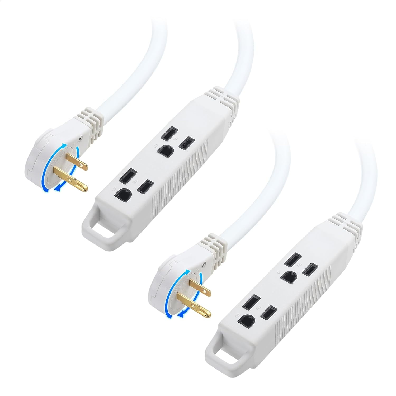 [ETL Listed] 2-Pack 3-Outlet Power Strip Extension Cord with 3 Prong ...