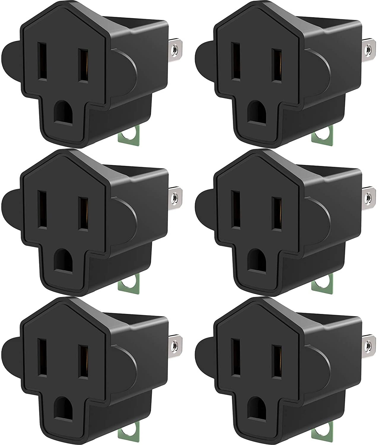 ETL Listed 3 Prong to 2 Prong Adapter, Polarized Grounding Wall Outlets