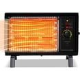 thumbnail image 1 of ETL Portable Radiant Heater, 1250W/1500W Space Heater for Indoor Use, Rapid Heating with Adjustable Thermostat, Perfect for garages, Black, 1 of 8