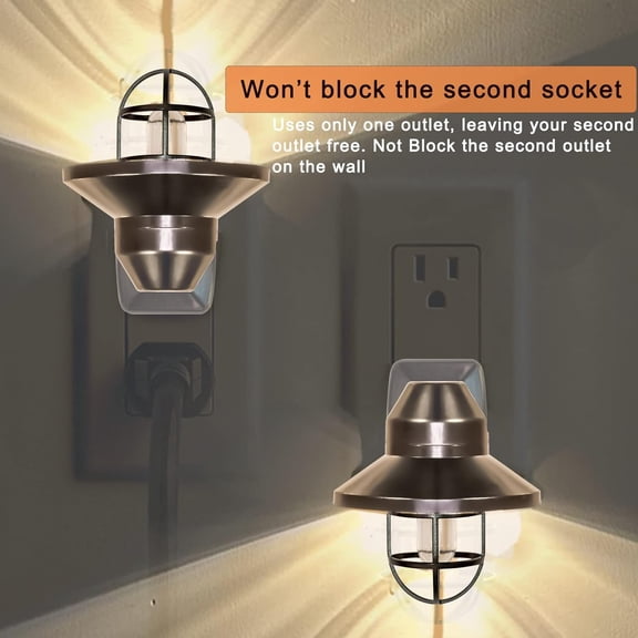 ETLNight Light, ETL Night Lights Plug Into Wall with Dusk to Dawn, Night Light Plug in Rustic Farmhouse Night Light 2700K,for Kitchen, Hallway, Bedroom