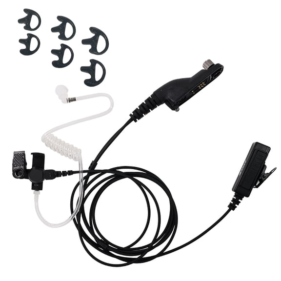 ETMY Covert Acoustic Tube Earpiece with Mini PTT Mic, Compatible with Motorola APX 6000/7000/8000, XPR 7550/7550e, P82/P86 Series Two-Way Radio (1)